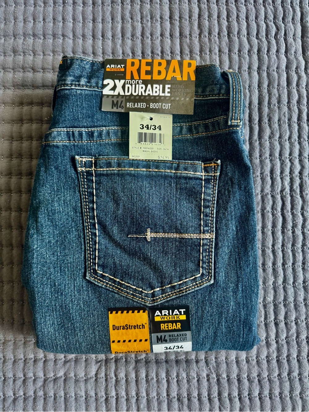 Ariat Rebar Men's Dark Blue Relaxed Bootcut Jeans
